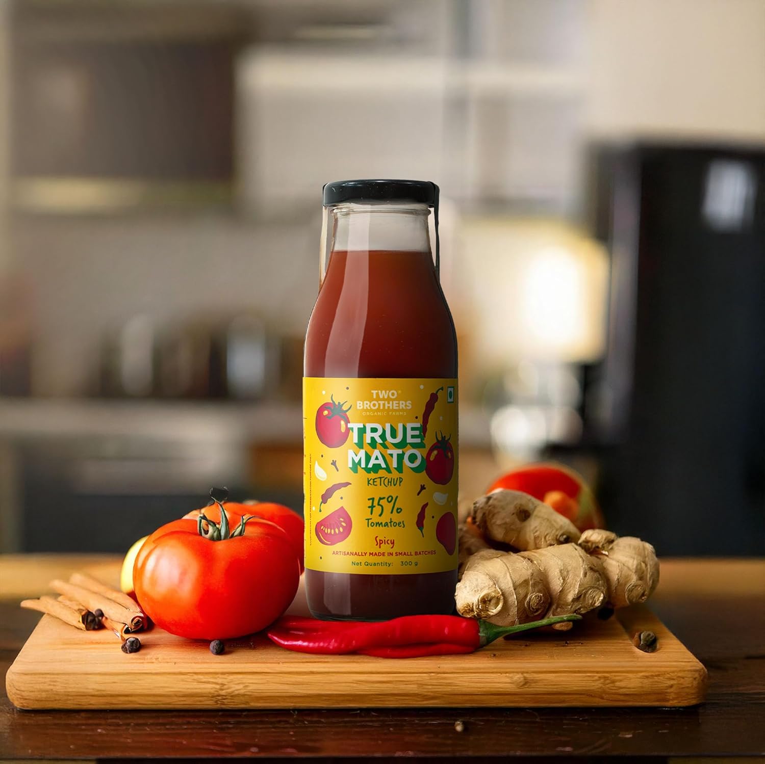Two Brothers Organic Farms Truemato Ketchup - Spicy Tomato Ketchup - 300g