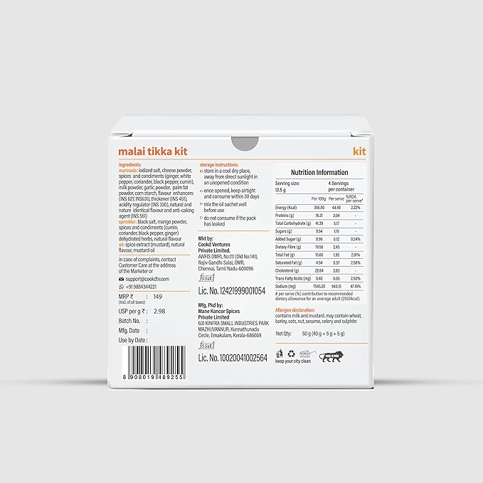 Cookd Malai Tikka Kit 50g (Pack of 1)