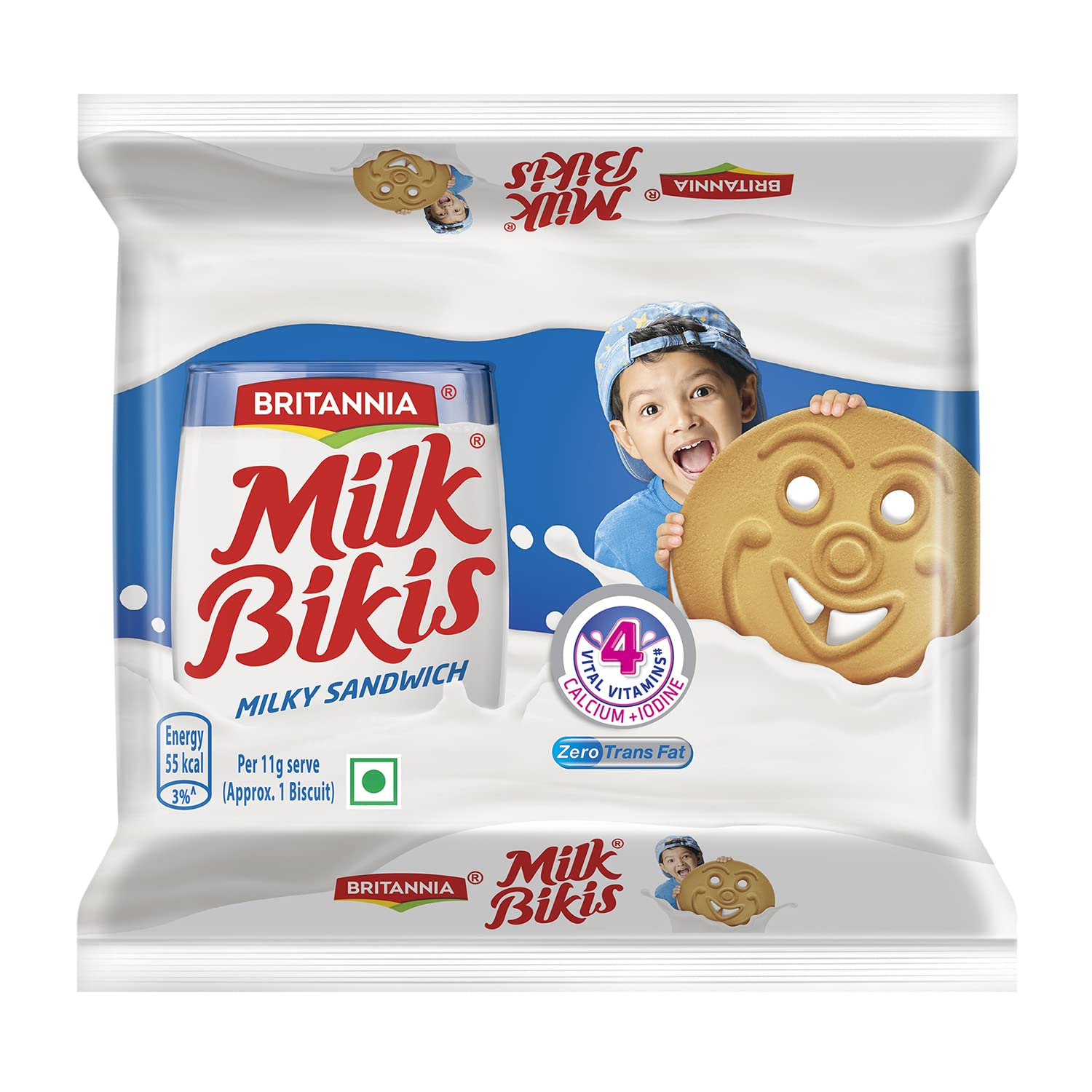 Britannia Milk Bikis Milk Cream Biscuits, 200 Gram