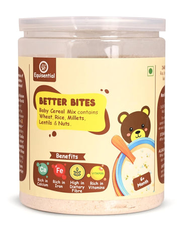 Equisential - Better Bites Instant Porridge Infant Baby Cereal Plain - 6+ Month | 200gms