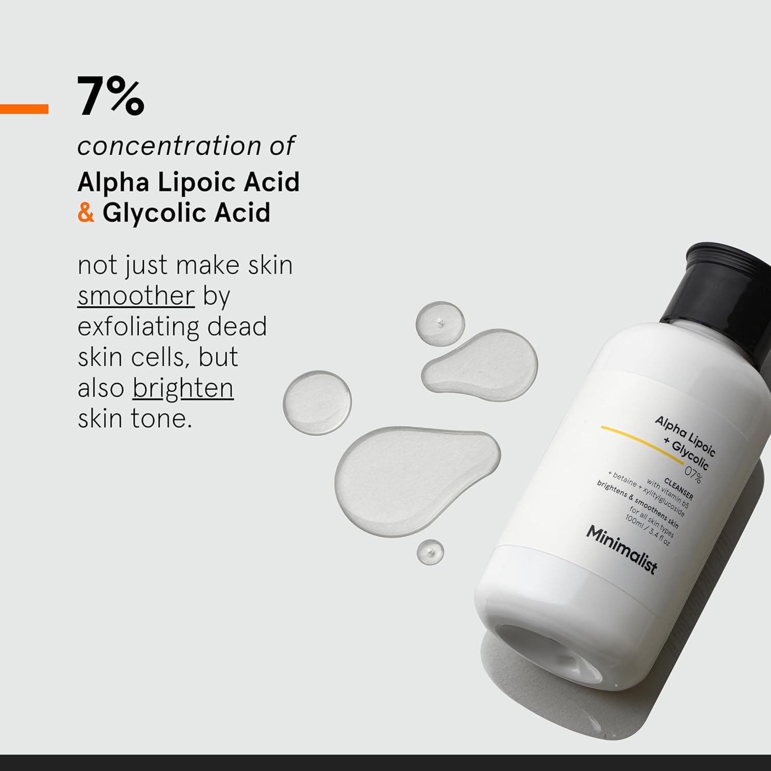 Minimalist 7% ALA + Glycolic Brightening Face Wash| 100 ml