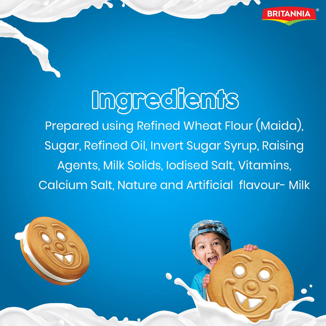Britannia Milk Bikis Milk Cream Biscuits, 200 Gram