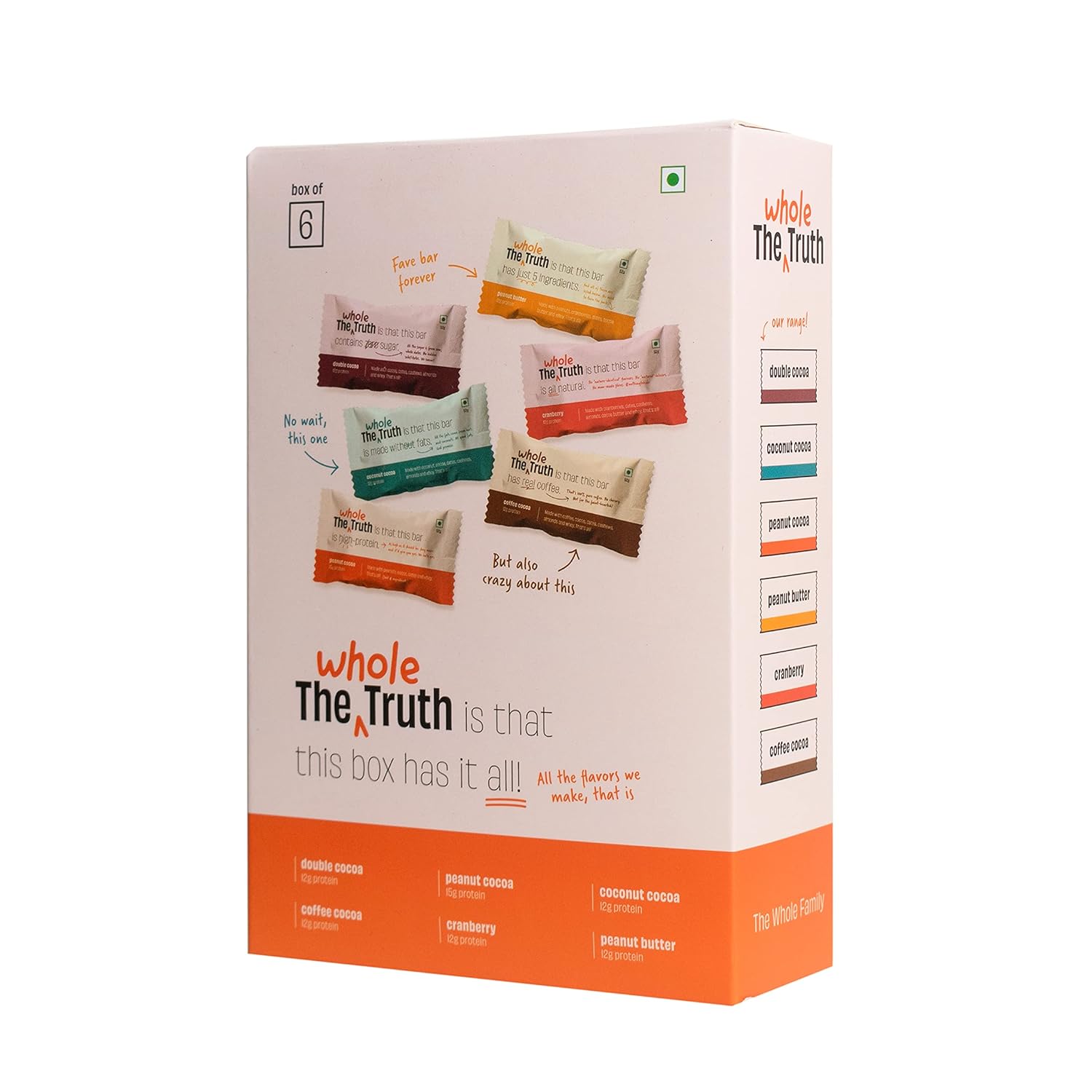 The Whole Truth - Protein Bars (6 x 52 g each)