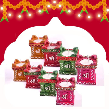 CraftVatika Diya for Home Diwali Decoration Items Puja,8 Sets Handmade