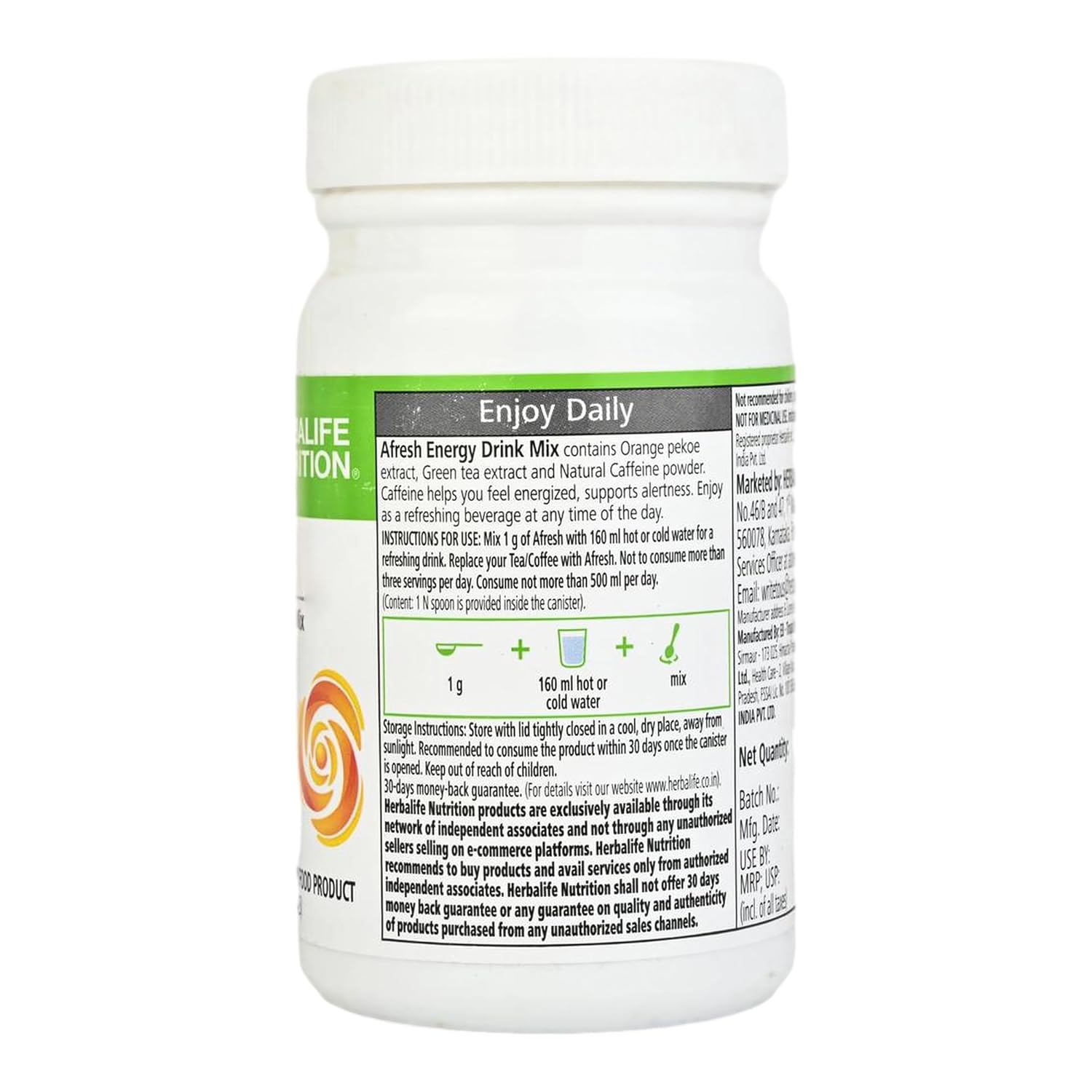 Herbalife Afresh Energy Drink Mix (Cinnamon) - 50g