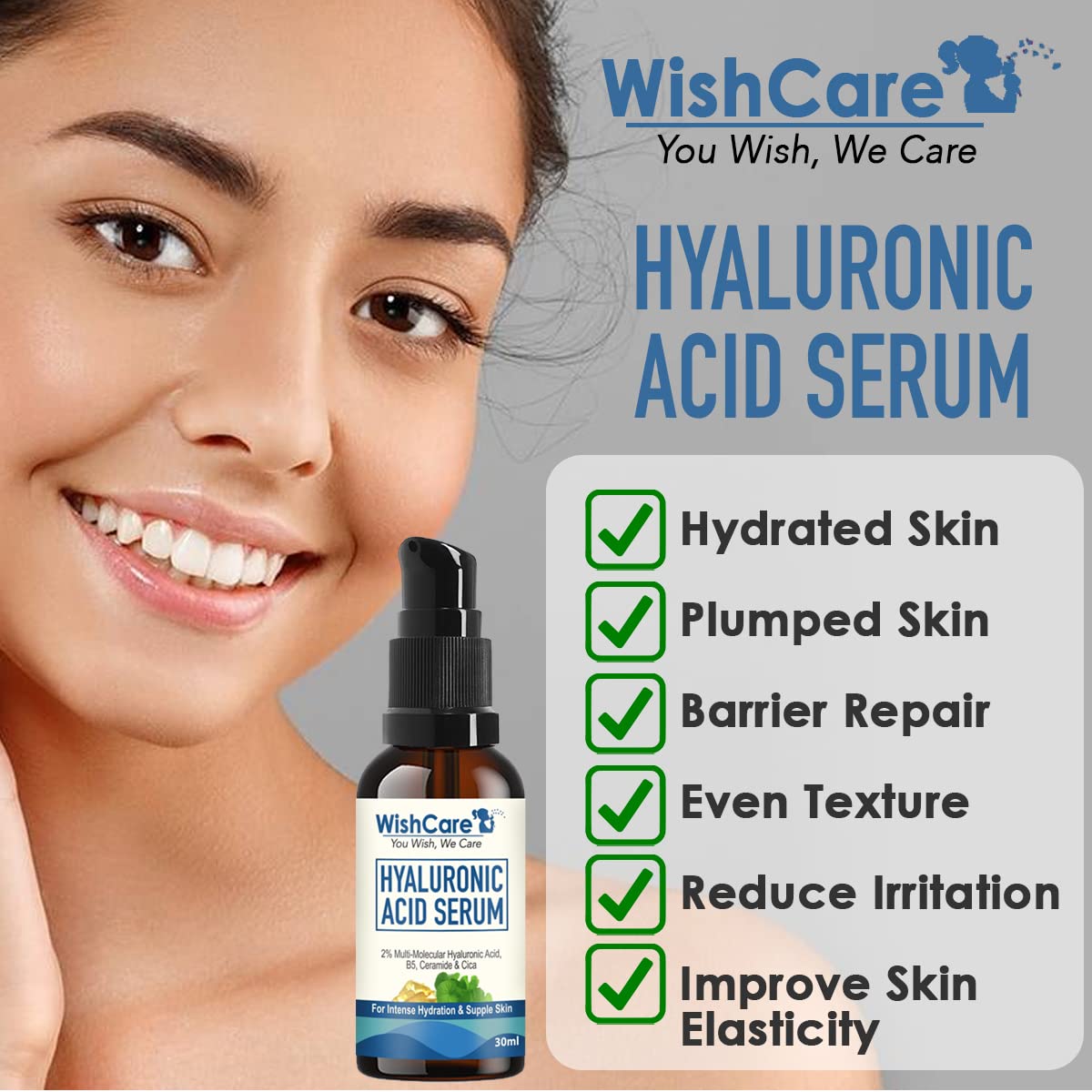 WishCare 2% Hyaluronic Acid Serum - 30 ml