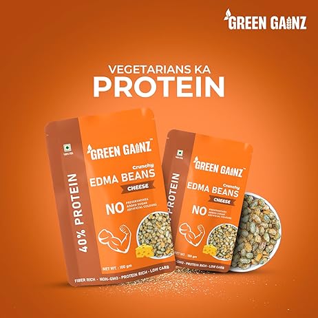 Green Gainz Roasted Edamame Cheese Flavour 100gm