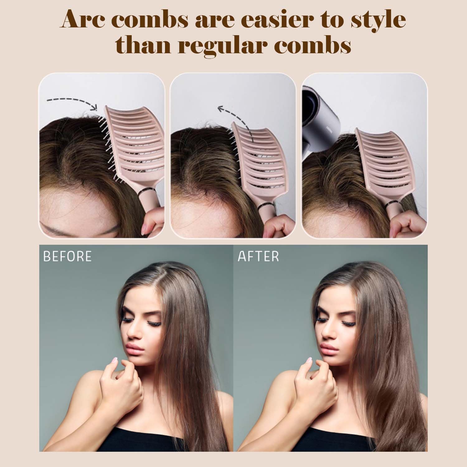 Homeaura Detangler Hair Brush - Curved & Vented Hair Brush for Women & Men