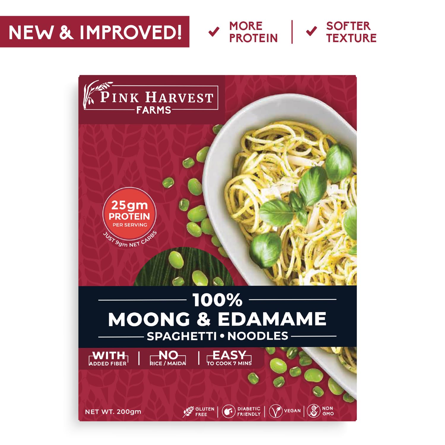 Pink Harvest Farms Moong & Edamame Spaghetti Noodles