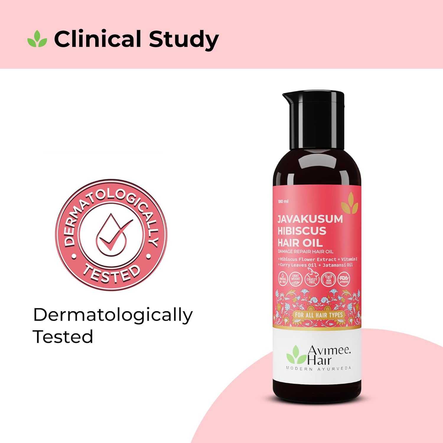 Avimee Herbal Hibiscus Hair Oil | Soft & Silky | 100mL x2