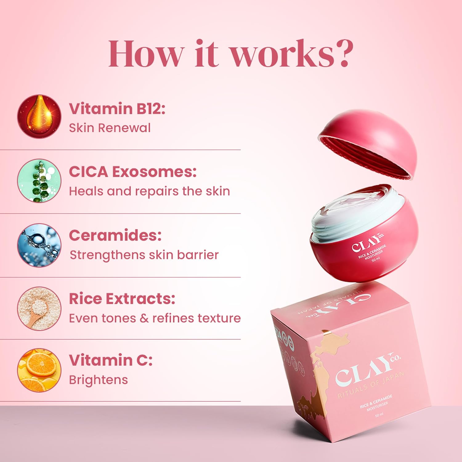 Clayco Rice & Ceramide Moisturizer - 50ml