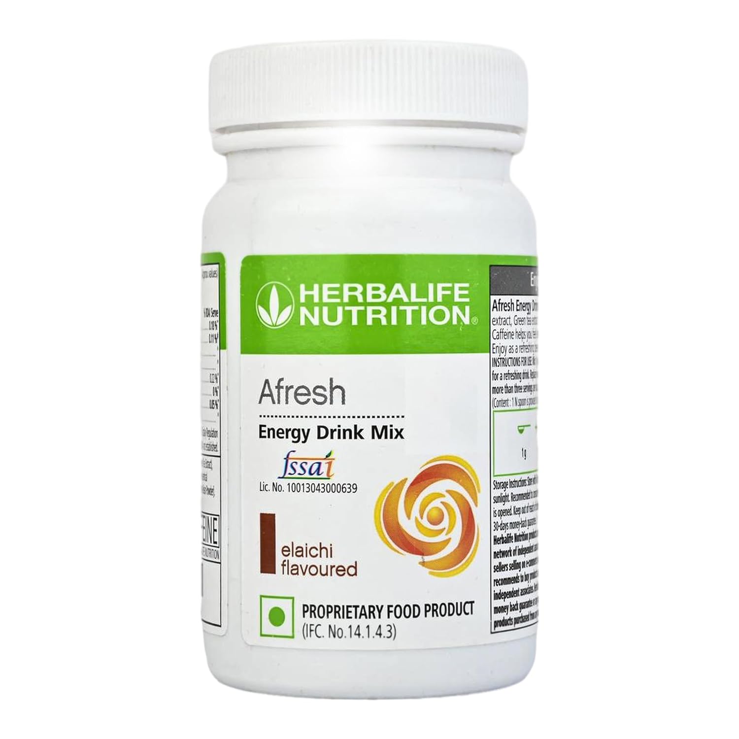 Herbalife Afresh Energy Drink Mix – Elaichi Cardamom Flavor | Instant Energy Booster | 50g