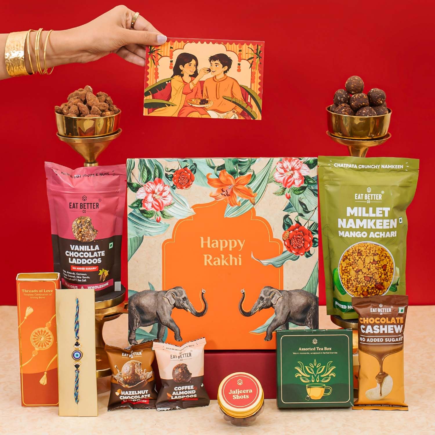 Jumbo Happy Rakhi Gift Hamper - 10-Item Raksha Bandhan Gift for Brother