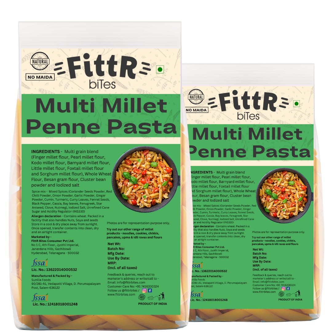 FittR Bites Multi Millet Penne Pasta - 360 Grams