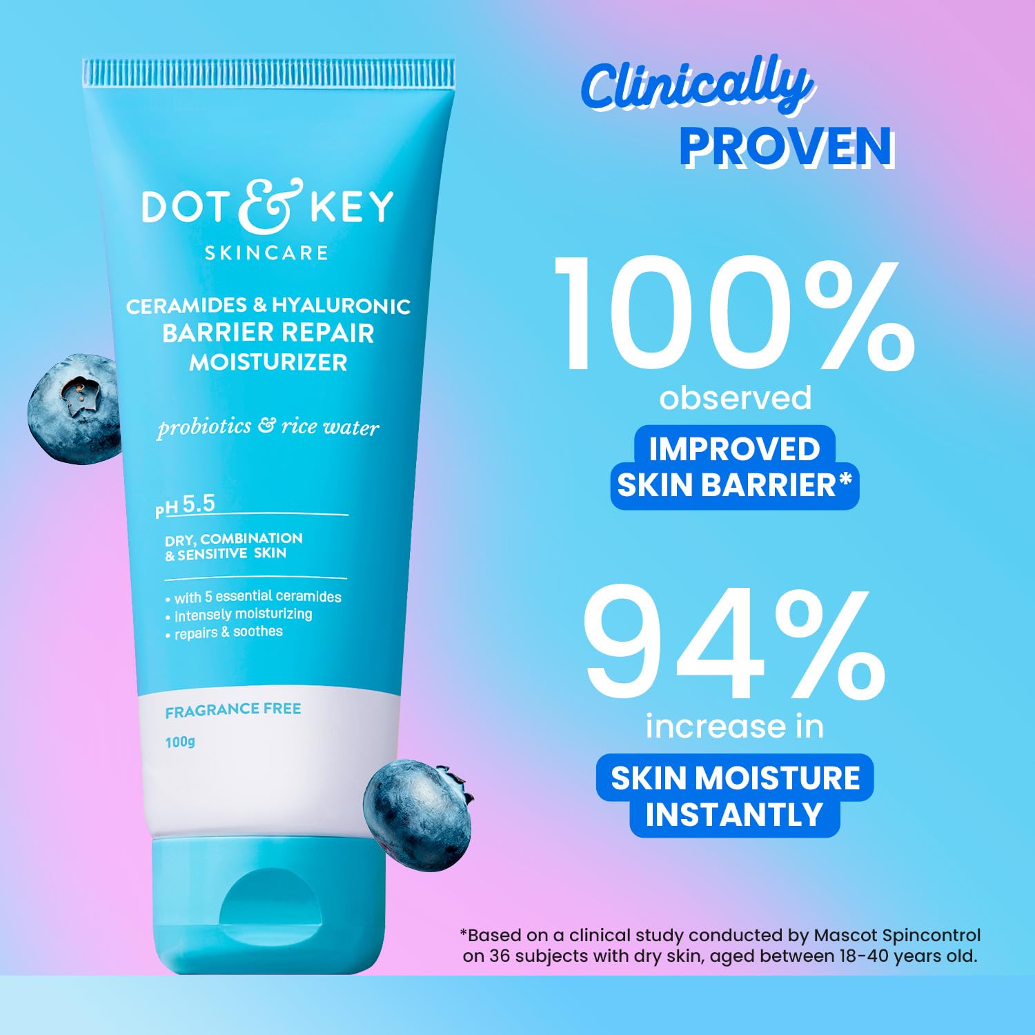 Dot & Key Ceramides Moisturizer with Hyaluronic for Intense Moisturizing and Skin Strengthening