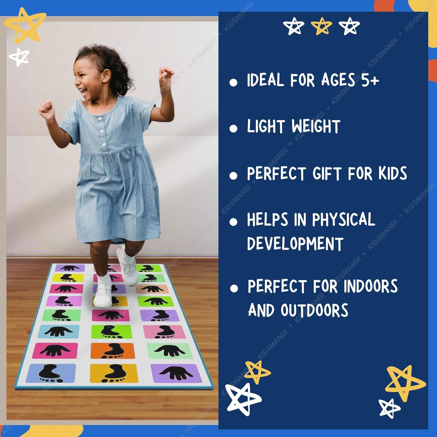 Kids Mandi Hopscotch Game | Jumbo Kids Play Mat (40" x 108")