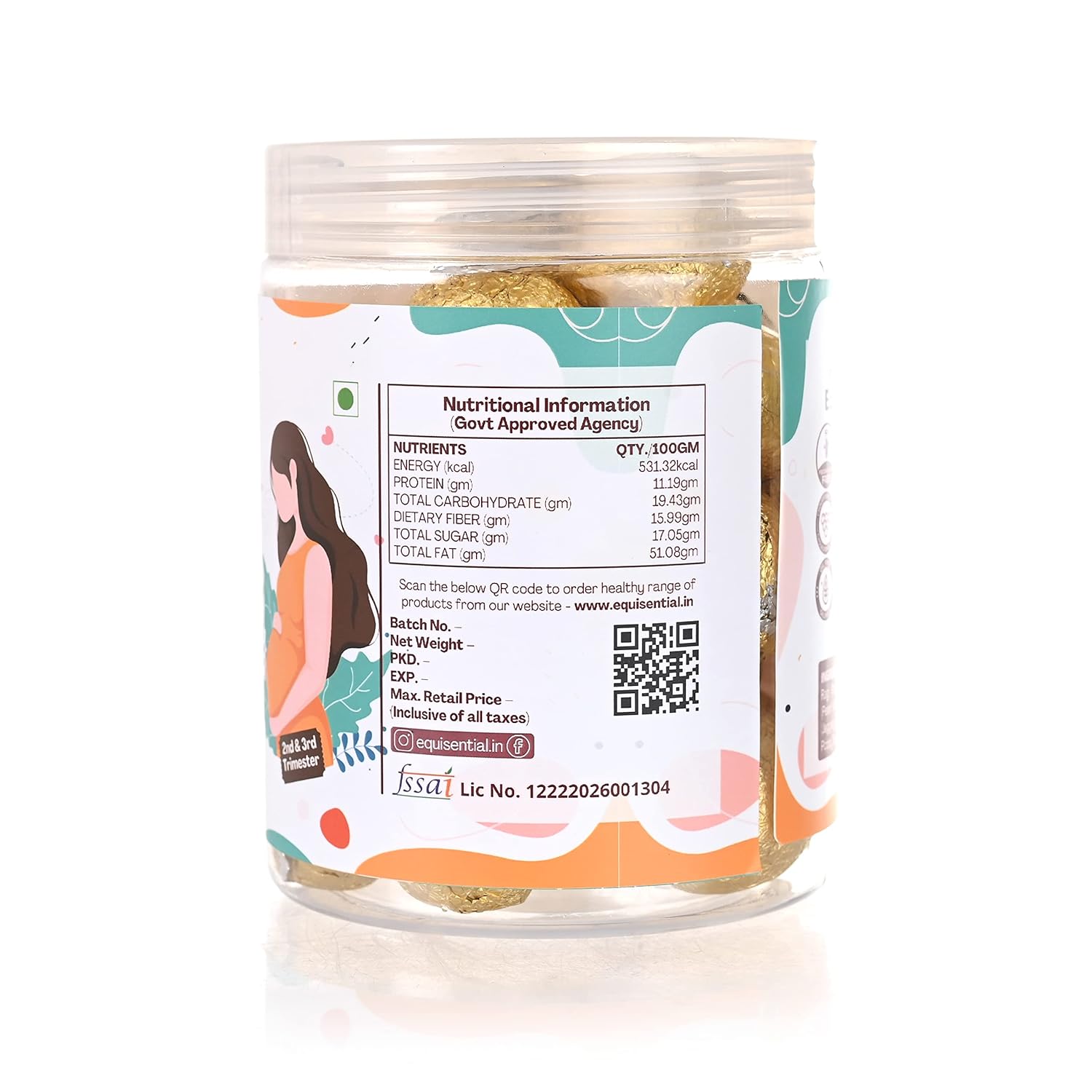 Equisential To Be Mom's Laddu - Multigrain | Rich In Folic Acid &amp; Vitamin B Complexes - 250Gm