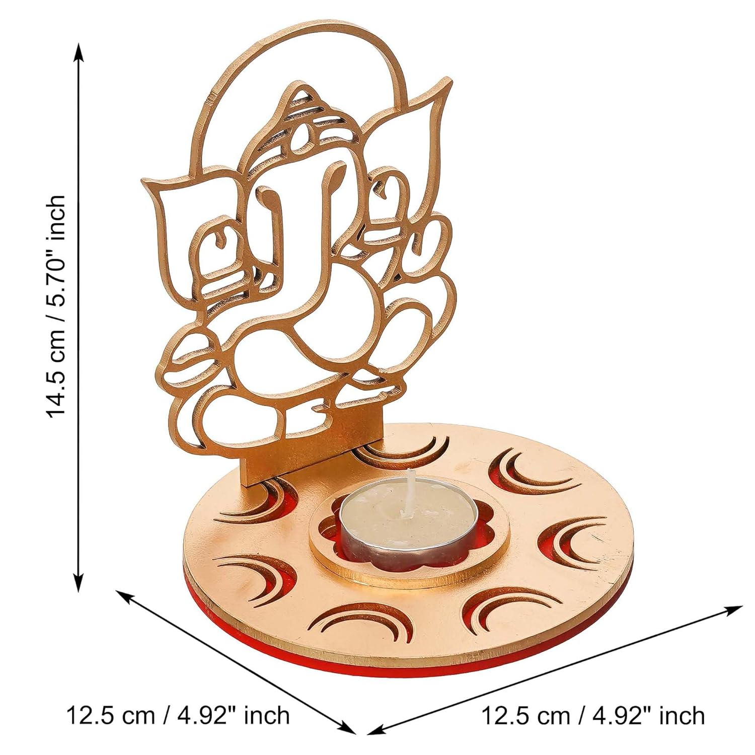 Ganesha MDF Shadow Tea Light Candle Holder Decor