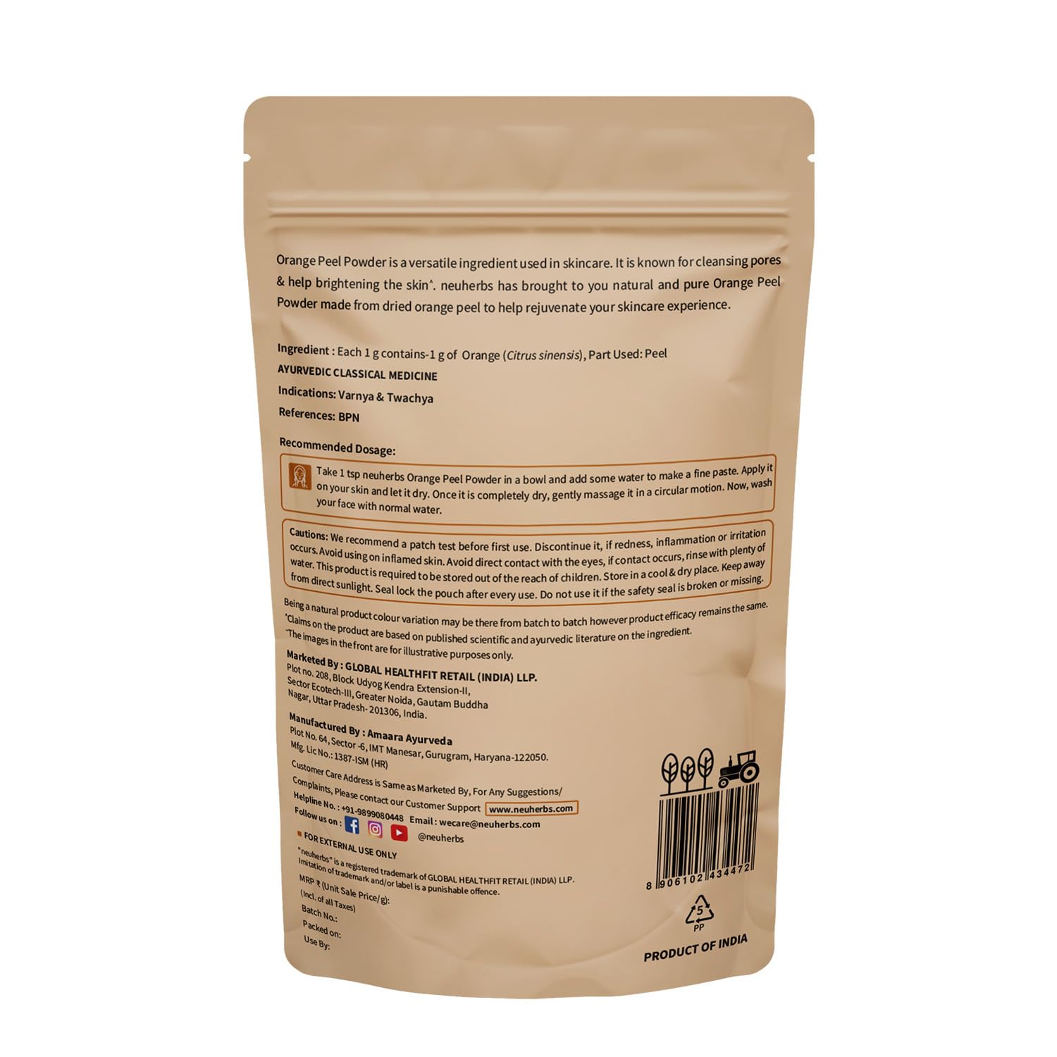 Neuherbs Orange Peel Powder 100g