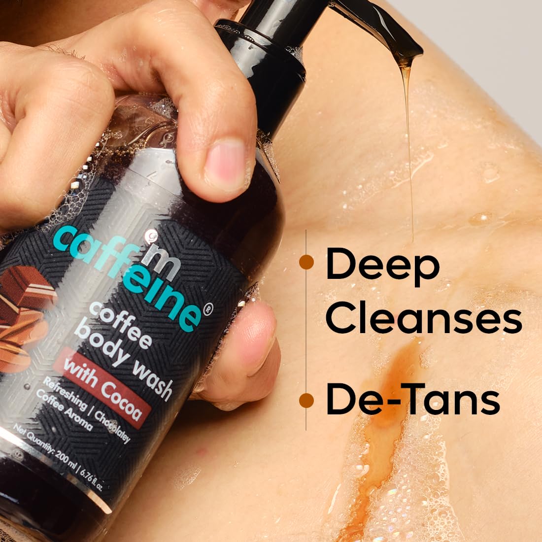 mCaffeine Coffee Body Wash with Cocoa | De-Tan & Deep Cleansing 200ml