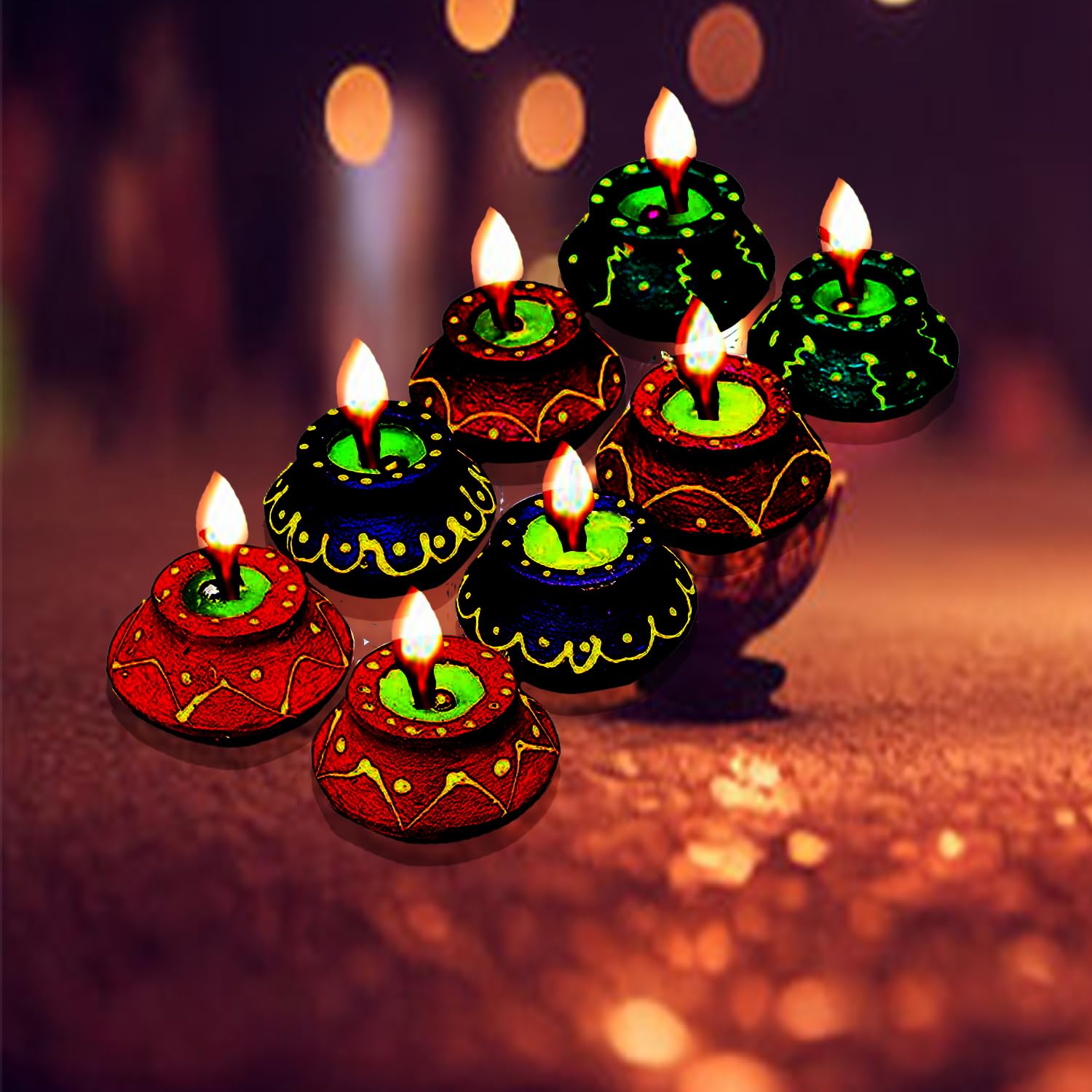AWANI TRENDS Diwali Diya - Pack of 8