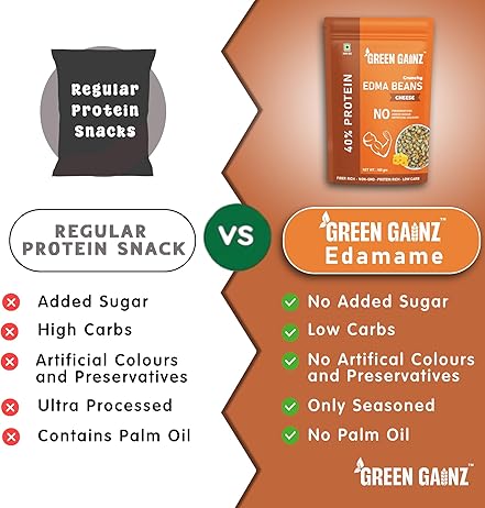 Green Gainz Roasted Edamame Cheese Flavour 100gm