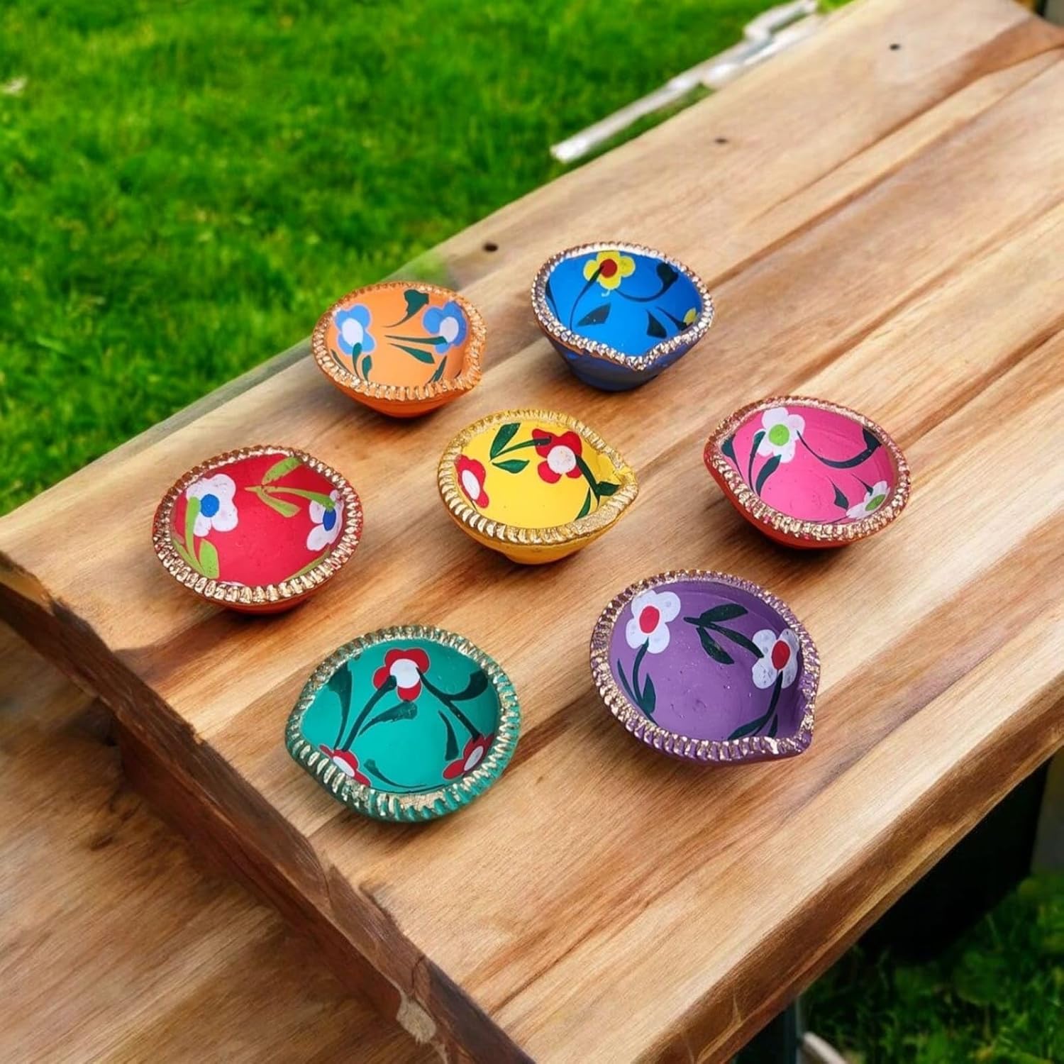 Saudeep India Pack of 4 Diwali Diyas