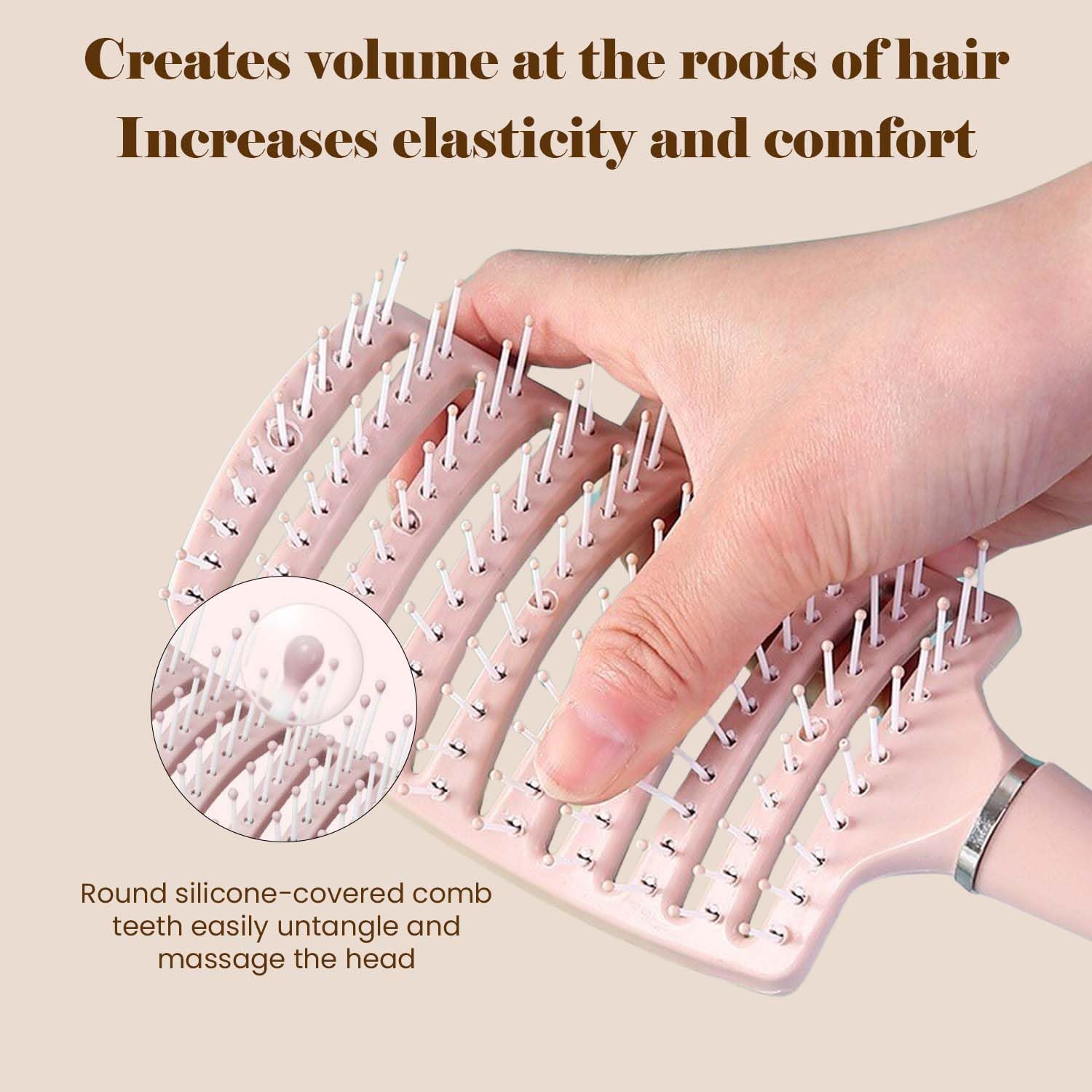 Homeaura Detangler Hair Brush - Curved & Vented Hair Brush for Women & Men