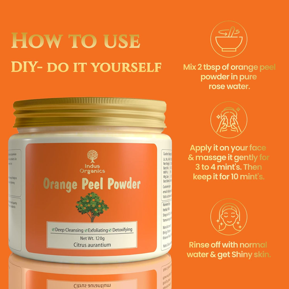 Indus Organics Orange Peel Powder face pack - 120g