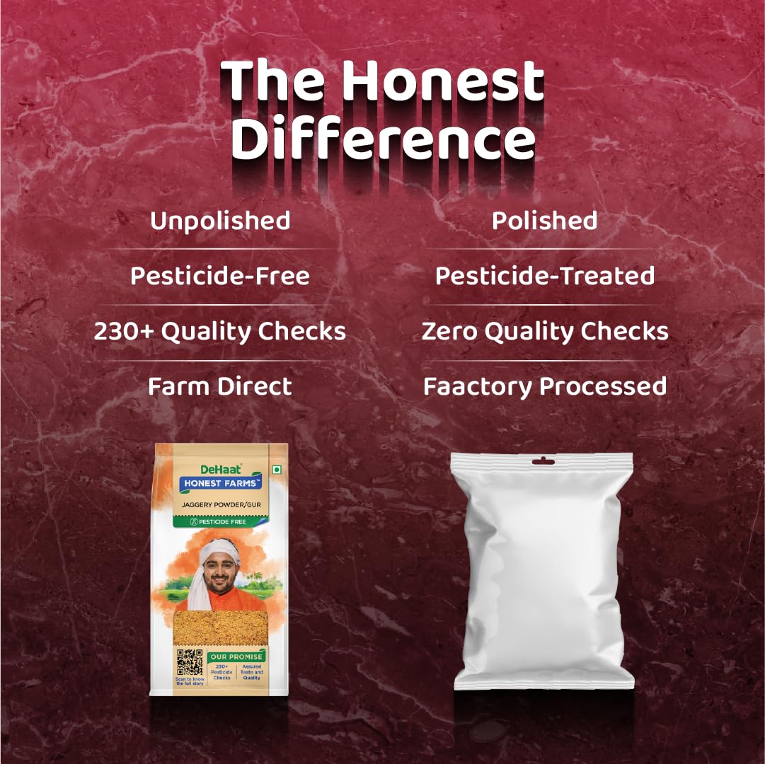 DeHaat Honest Farms Pesticide Free Jaggery Powder (Gur) 400 GM