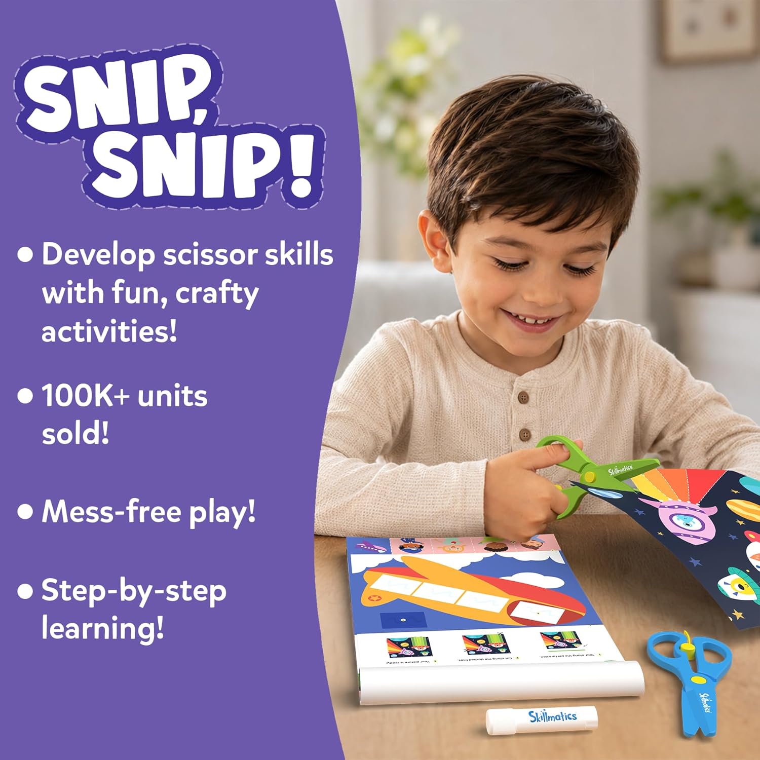 Skillmatics Scissor Skills Activity Book for Preschoolers – Snip Snip