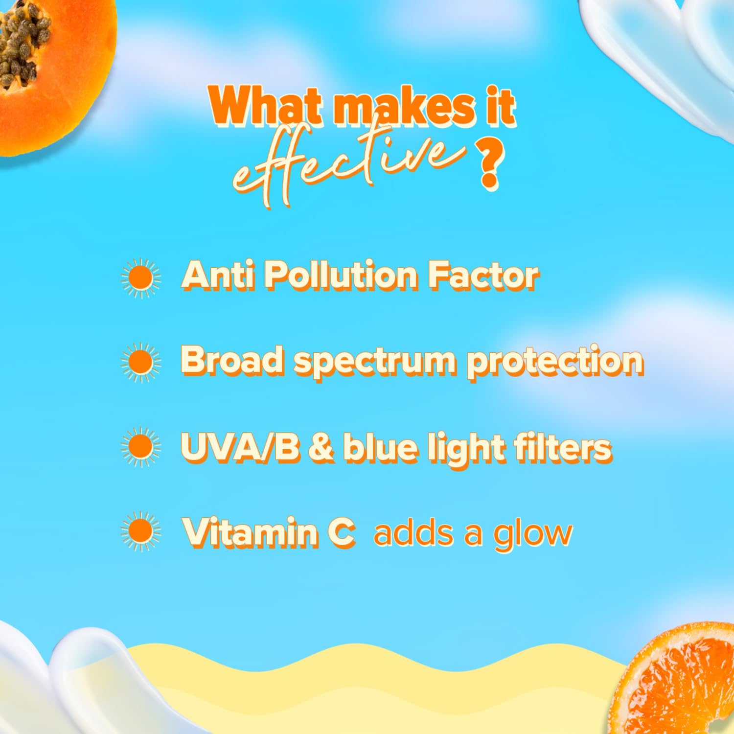 Aqualogica Glow+ Dewy Sunscreen Gel With Papaya & Vitamin C
