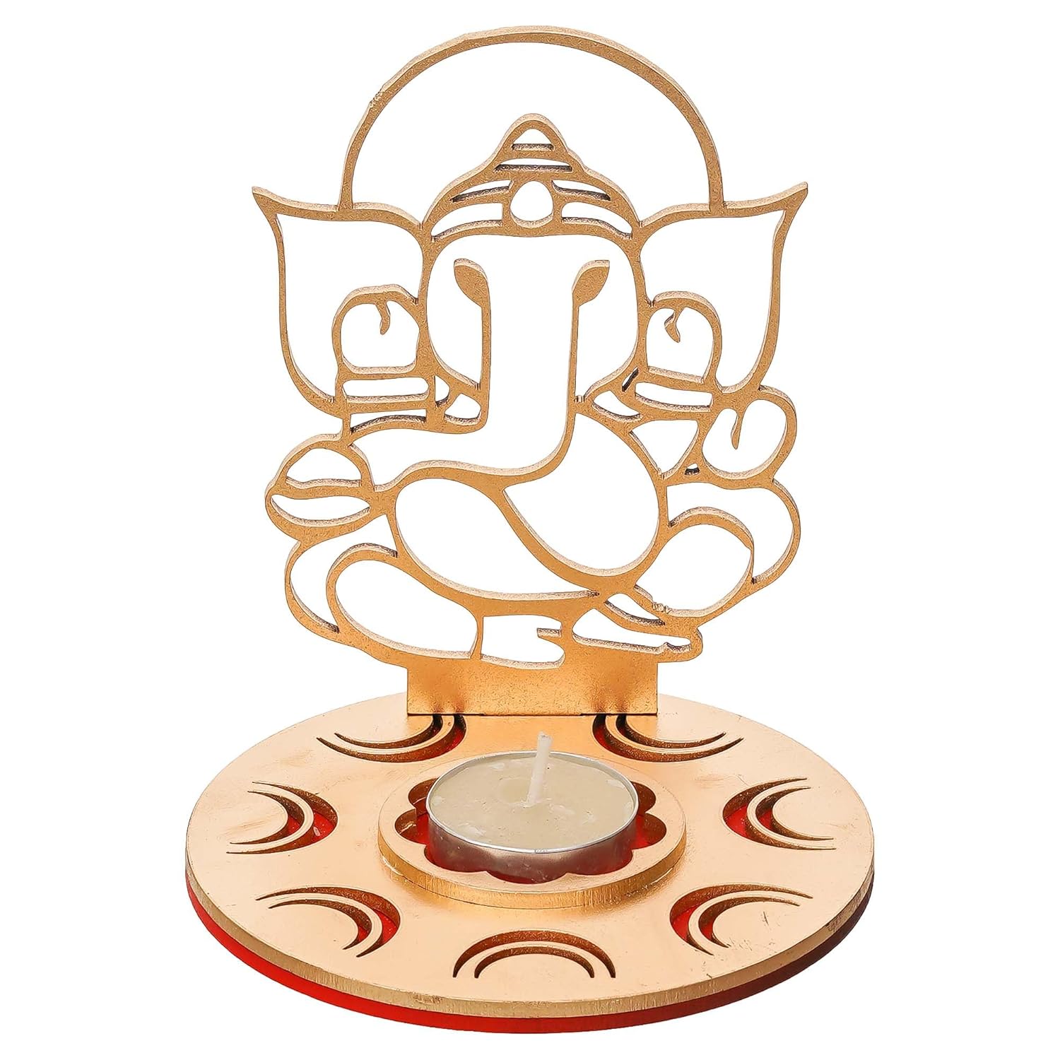 Ganesha MDF Shadow Tea Light Candle Holder Decor