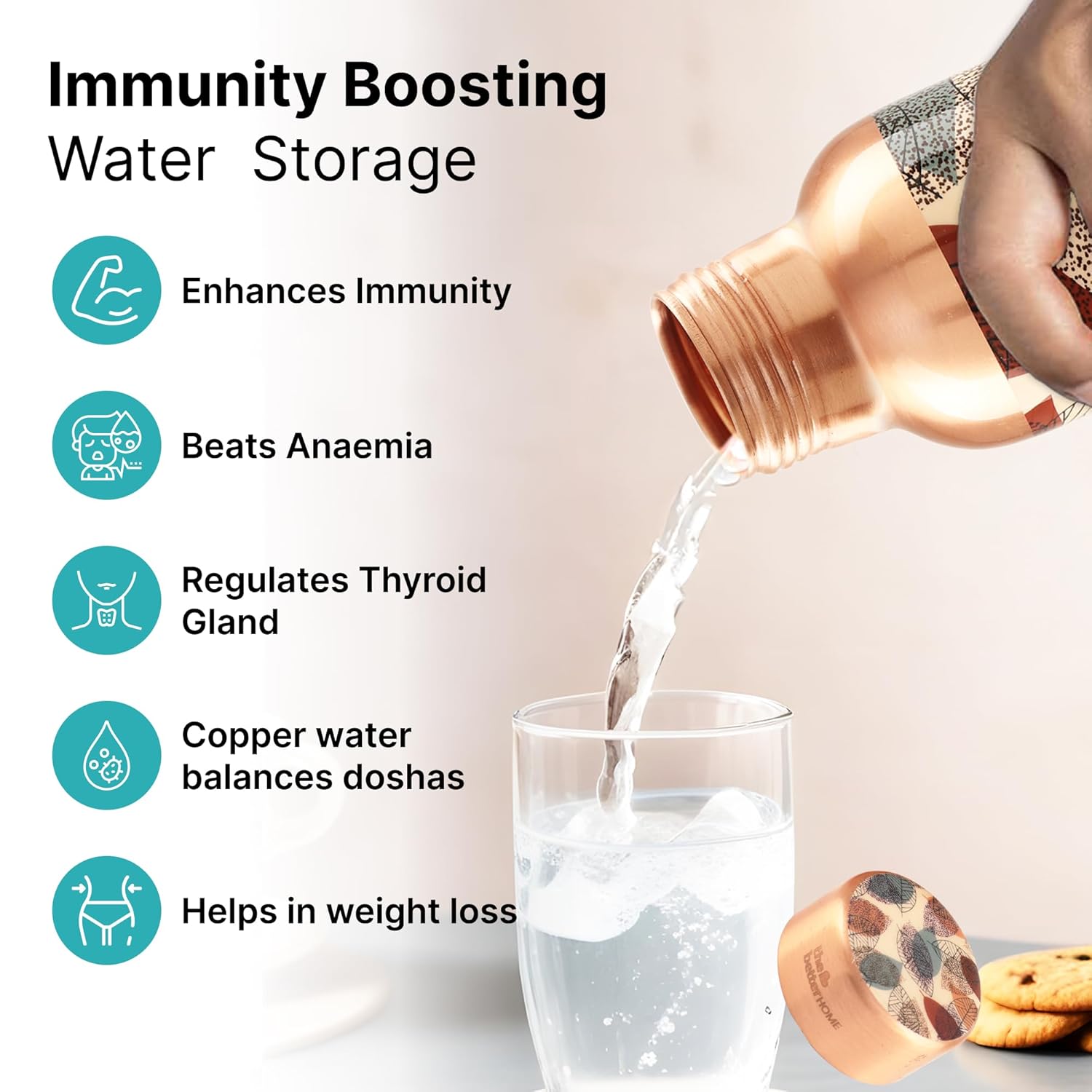 The Better Home Copper Water Bottle 950 ml