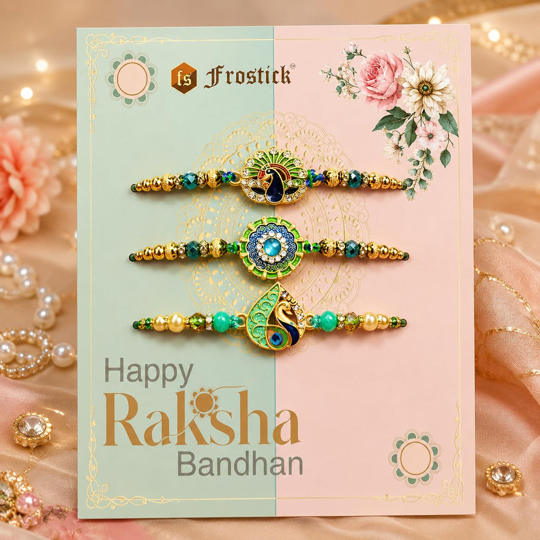 Frostick Rakhi Gift Combo for Brother – Pack of 3 Rakhis