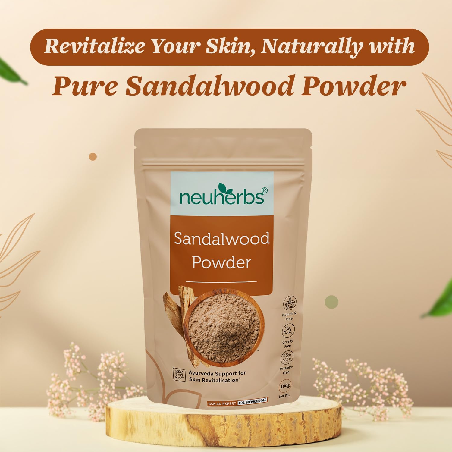 Neuherbs Sandalwood Powder For Face Pack - 100g