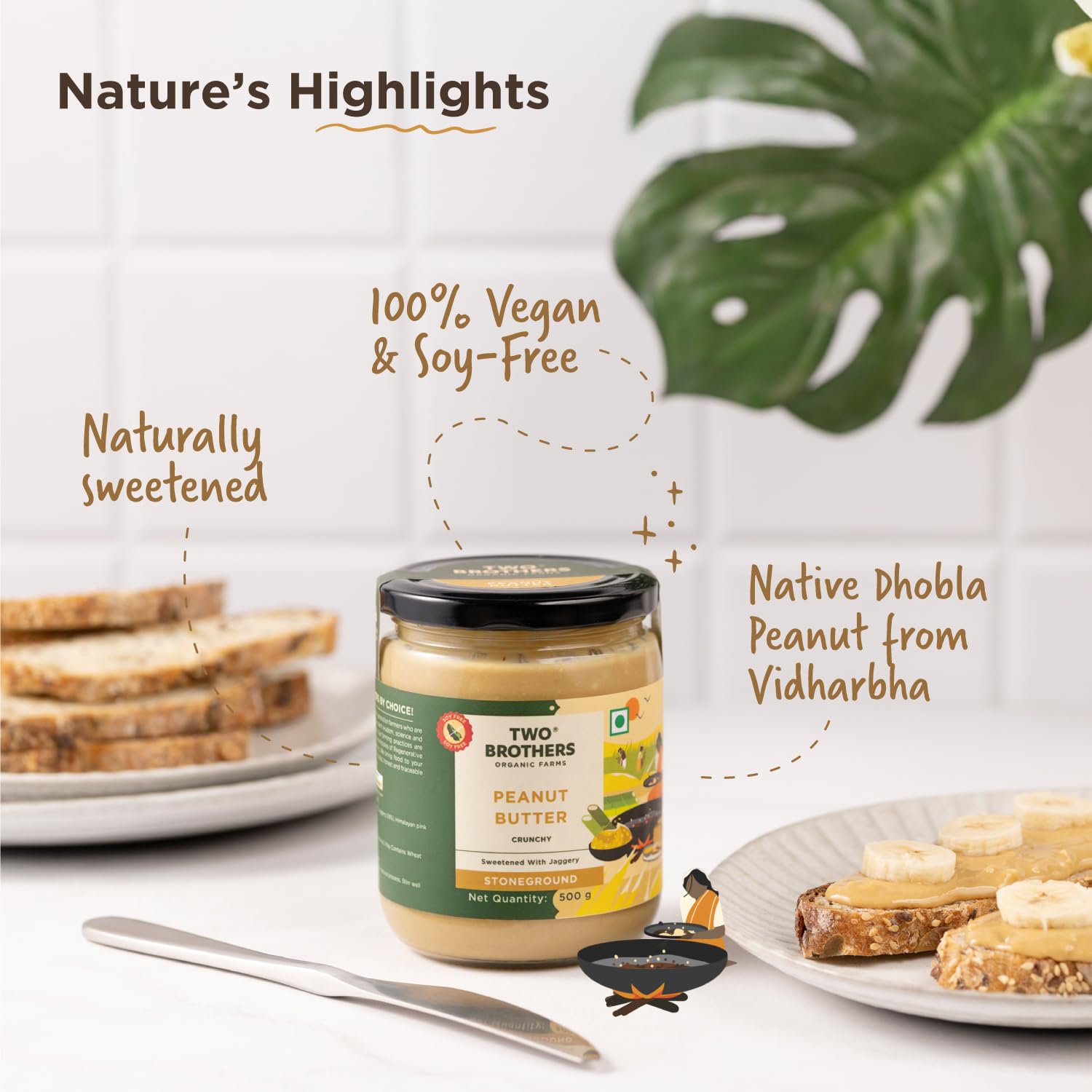 Two Brothers Organic Farms - Peanut Butter Crunchy (500 grams)