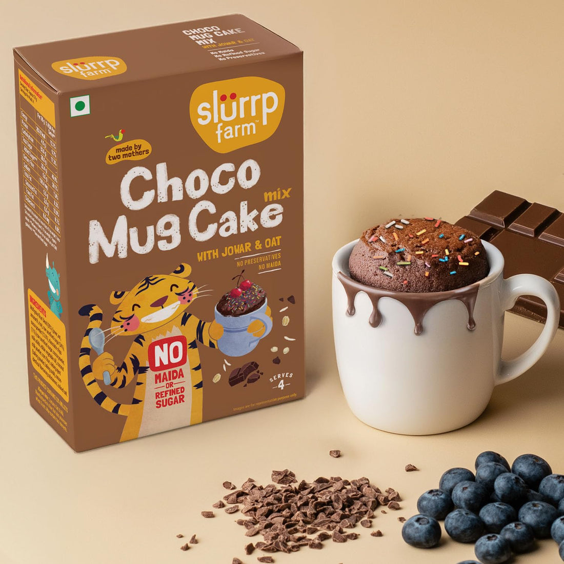 Slurrp Farm NO Maida Choco Mug Cake Mix - 280 G