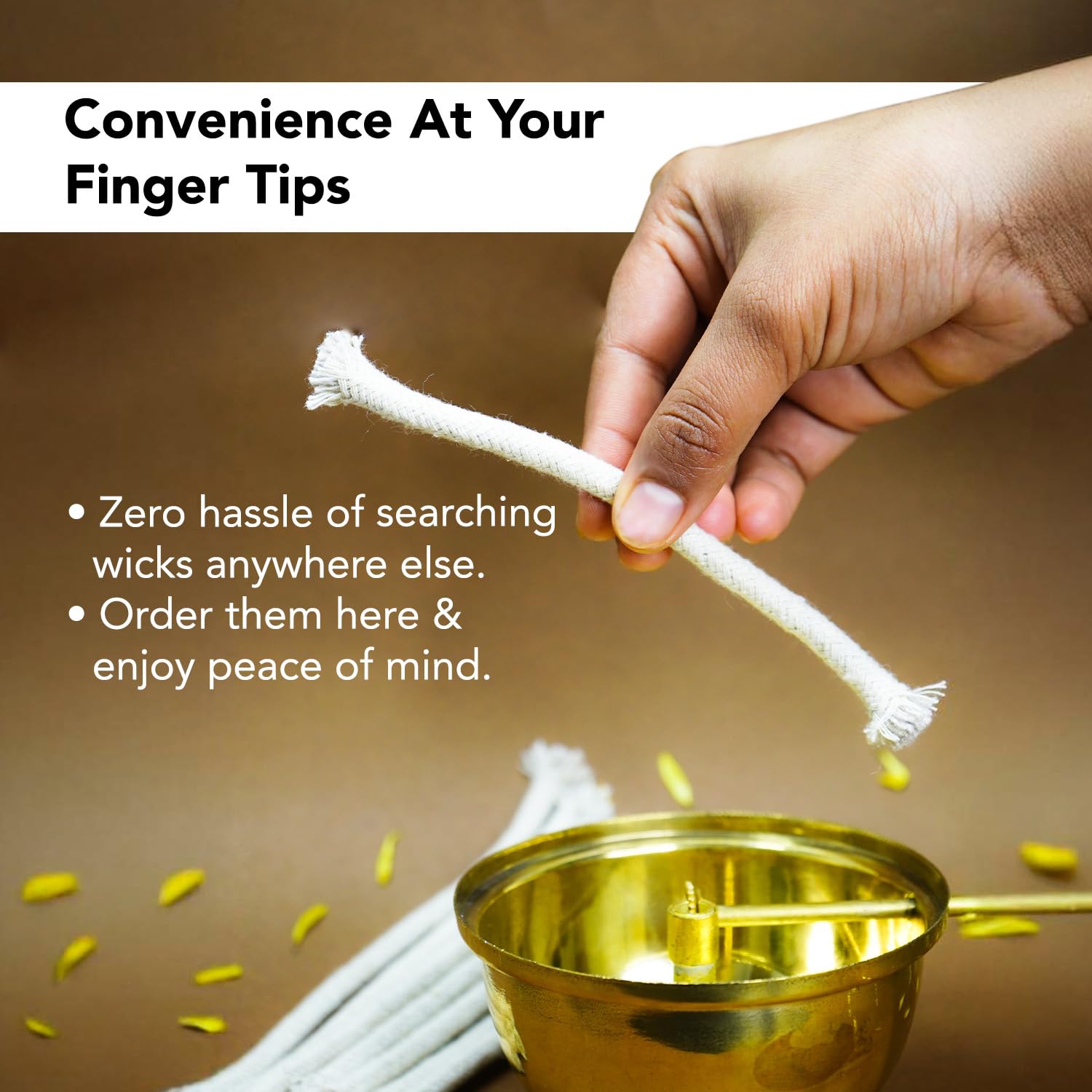 Ekhasa Akhand Diya Wicks for Pooja | Long Batti for Akhand Jyot | Diya Batti for Oil Lamp