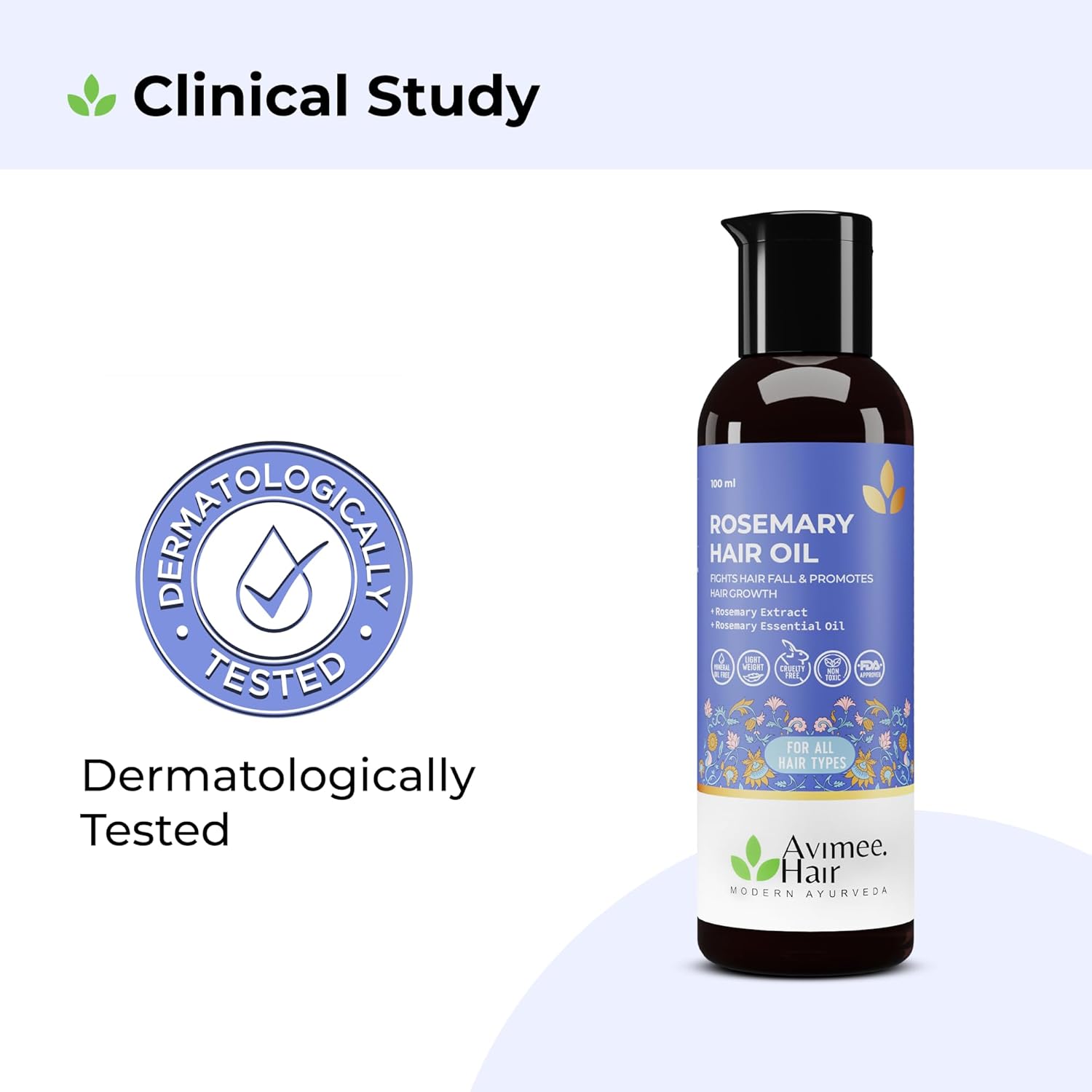 Avimee Herbal Rosemary Hair Oil | Mineral Oil Free | 100mL