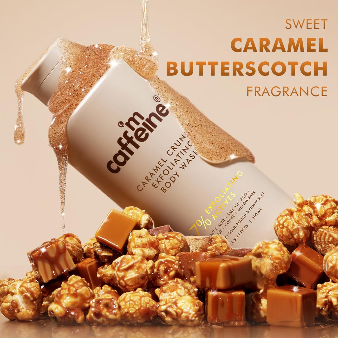 mCaffeine Exfoliating Body Wash for Smooth, Clear Skin (300ml)