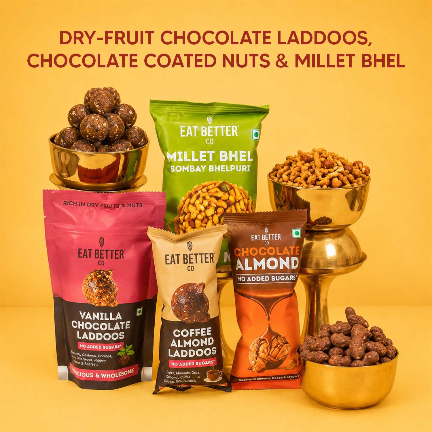 EAT BETTER CO Pyaar Ka Pitara - Rakhi Gift Hamper 14 Item-Evil Eye & Lumba Bracelet, Vanilla Chocolate Dry