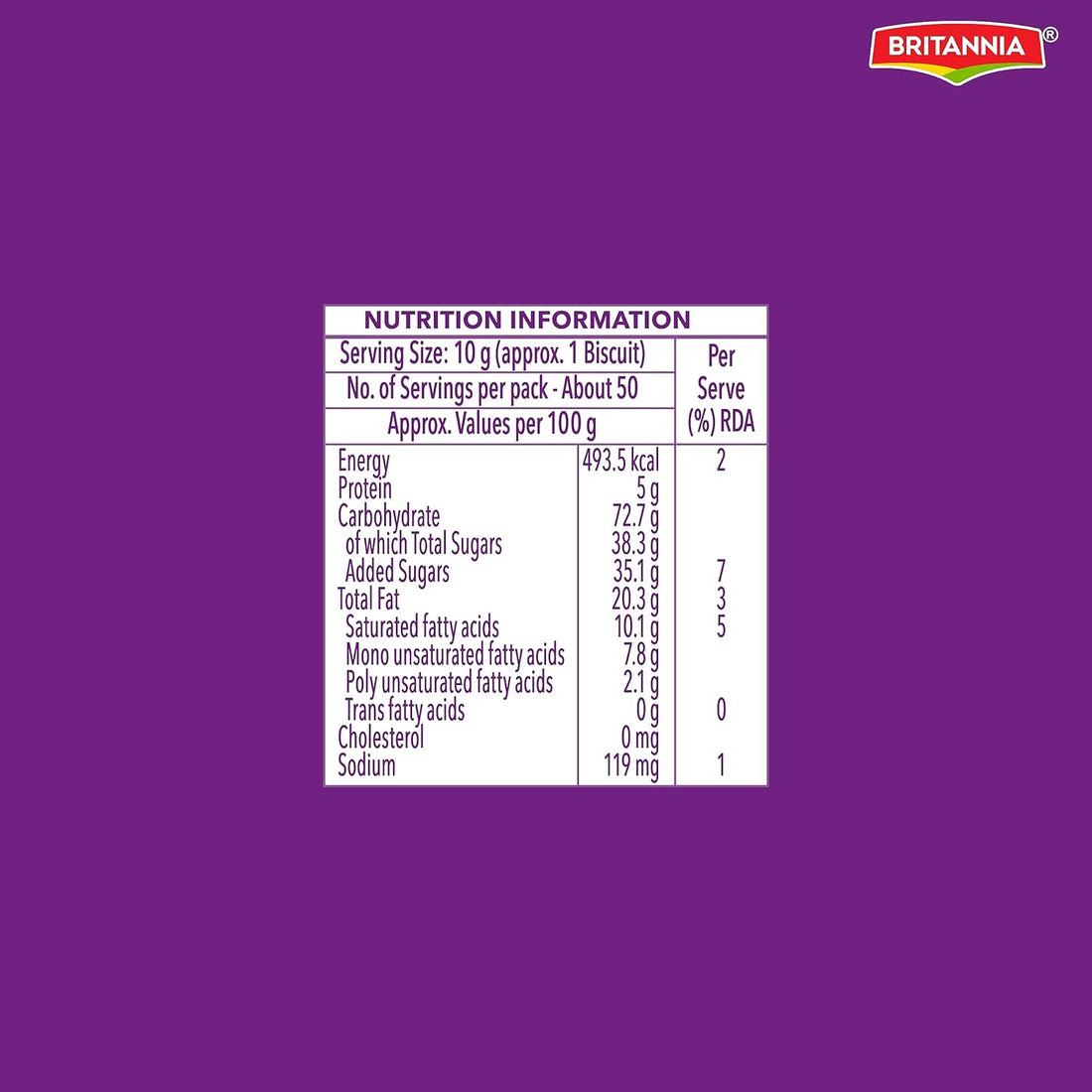 Britannia The Original Bourbon - Creme Biscuit with Chocolate | Buy 4 Get 1 Free | 500gm