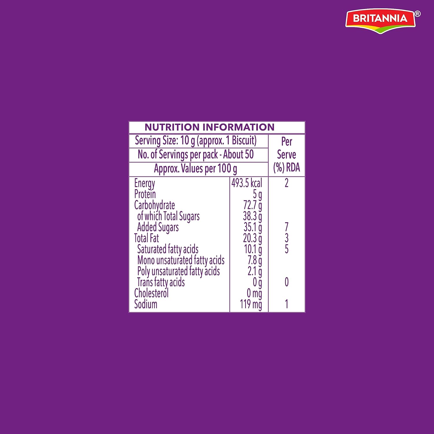 Britannia The Original Bourbon - Creme Biscuit with Chocolate | Buy 4 Get 1 Free | 500gm