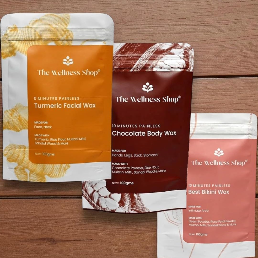 The Wellness Shop Combo – Turmeric Facial Wax, Chocolate Body Wax & Bikini Wax