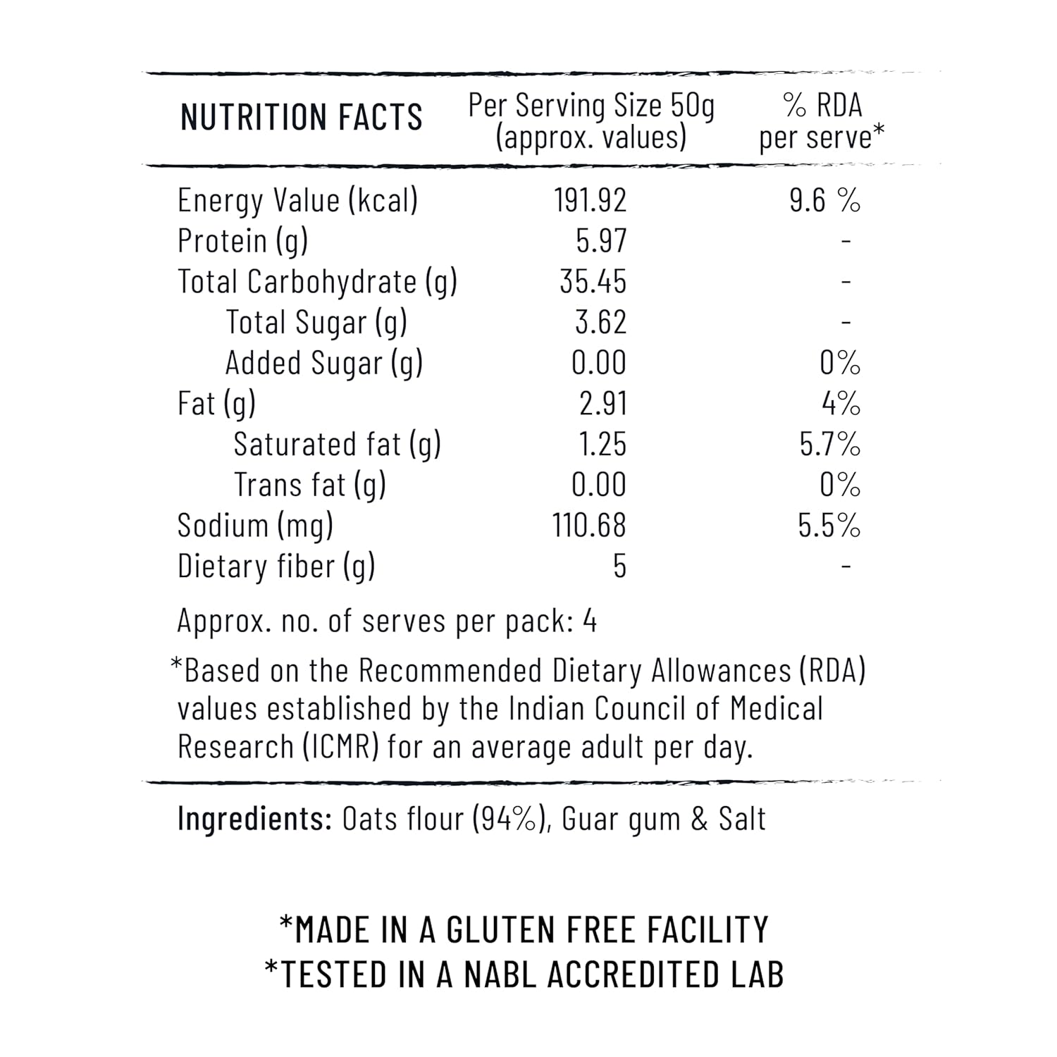 Jiwa Instant Oats Noodles | Cooks in 7 minutes  Gluten Free | 200 g