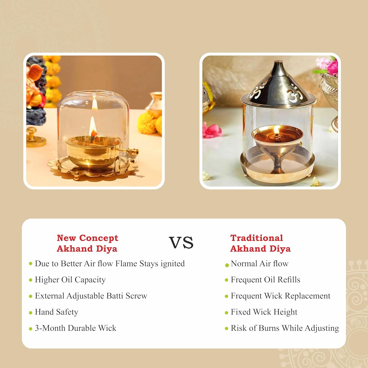 Pure Source India Akhand Diya Wicks for Pooja -100% Cotton Wick- 9 Inch (10 PCS)