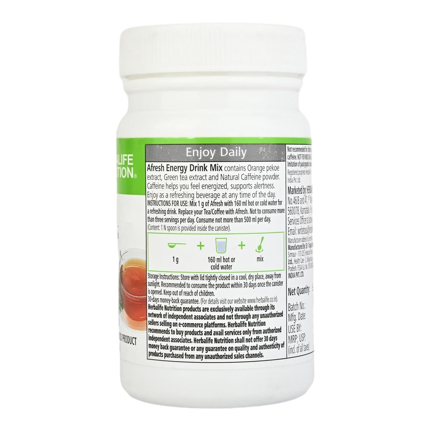 Herbalife Nutrition Natural Tulsi Afresh Energy Drink Mix, 50 grams