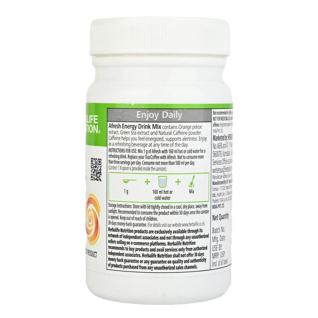 Herbalife HN Afresh Energy Drink Peach Flavor (50 gm)