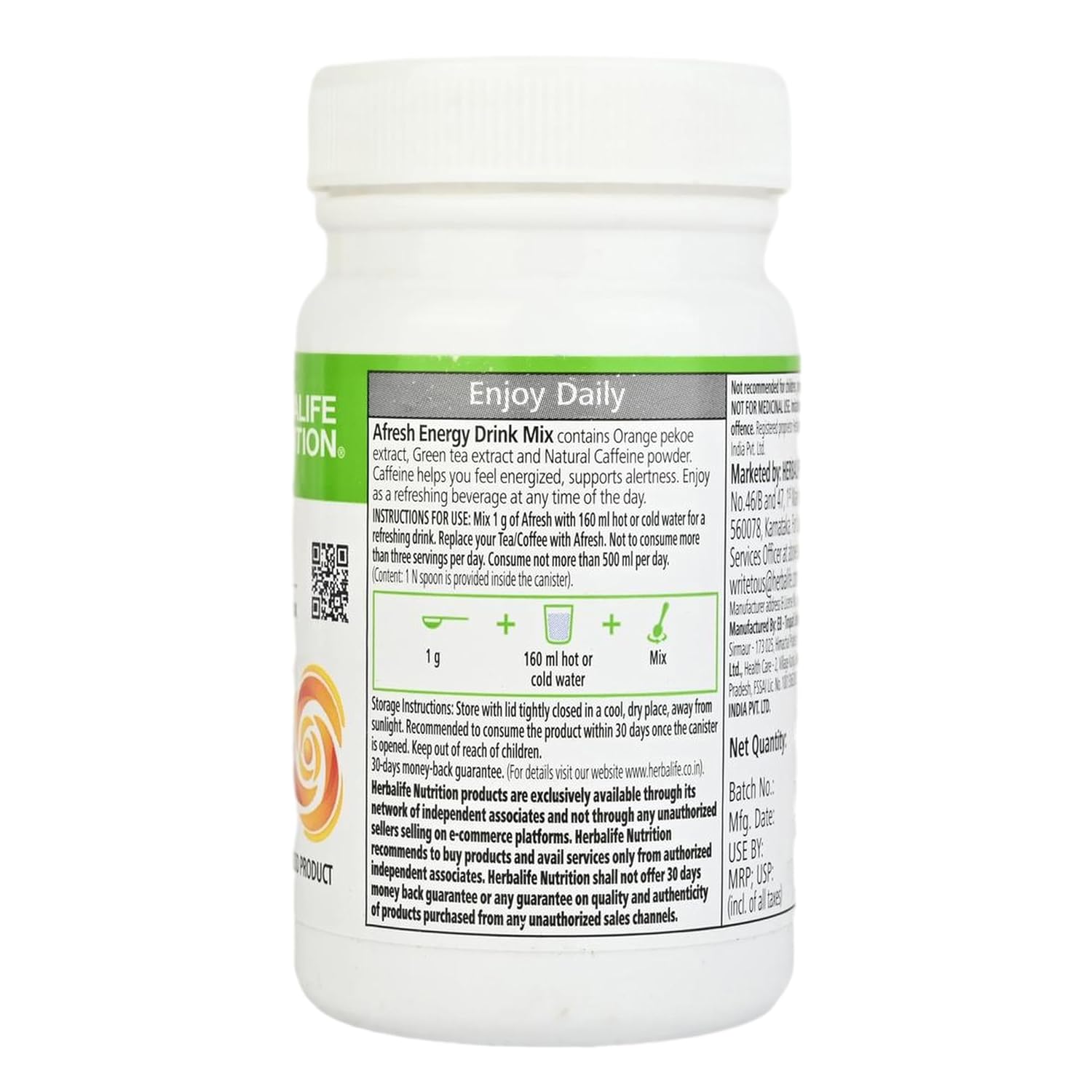 Herbalife HN Afresh Energy Drink Peach Flavor (50 gm)